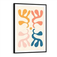 Obraz w ramie 50x70 - Migotliwe Akwarelowe Kontury - absrakcyjne dziwne formy, nowoczesny plakat - rama czarna