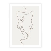 Plakat bez ramy 40x50 - Jedna Linia, Dwie Twarze - minimalistyczny plakat, dwie twarze