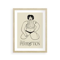 Plakat w ramie 40x50 - Refleksje Przejmujących Myśli - rysunek, plakat - rama drewno