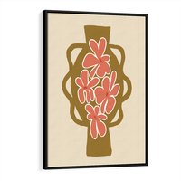 Obraz w ramie 50x70 - Rozbijające Formy - abstrakcyjny plakat, kwiaty na wazonie - rama czarna