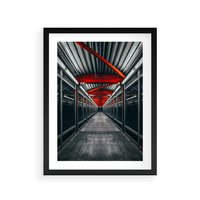 Plakat w ramie 50x70 - Nieskończoność Przestrzeni - korytarz, perspektywa - rama czarna