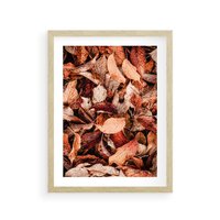 Plakat w ramie 30x40 - Magia Jesiennej Ziemi - liście, jesień - rama drewno