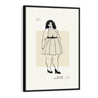 Obraz w ramie 70x100 - Ekspresja Wewnętrznych Emocji - kobieta, samoakceptacja - rama czarna