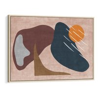 Obraz w ramie 70x50 - Opowieść szepczących pędzli - abstrakcyjne plamy, kształty - rama drewno