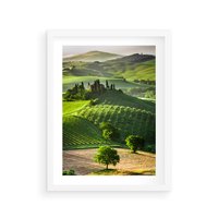 Plakat w ramie 30x40 - Prowansja: malownicze winnice w kraju Włoch - Prowansja, Włochy - rama biała