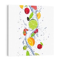 Obraz na płótnie 70x70 - Kulinarne Inspiracje - owoce, woda