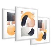 Zestaw obrazy w ramie 40x50 galeria - Abstrakcja, skandynawski, styl - rama biała
