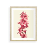 Plakat w ramie 50x70 - Orchidea w spa - relaks - orchidea, spa - rama drewno