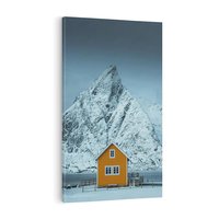 Obraz na płótnie 70x100 - Urok Norweskich Domków - Skandynawia, Norwegia