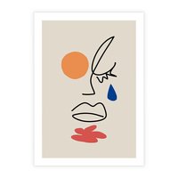 Plakat bez ramy 40x50 - Impresje Plam - abstrakcyjny obraz, przypomina twarz