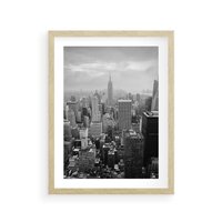 Plakat w ramie 50x70 - Majestatyczne Wysokości - Nowy Jork, wieżowce - rama drewno