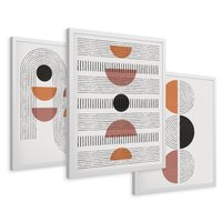 Zestaw obrazy w ramie 30x40 galeria - Geometryczne, scandi, minimalizm - rama biała