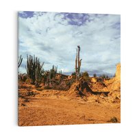 Obraz na płótnie 80x80 - Skarby Pustynnego Kanionu - pustynia, kaktusy