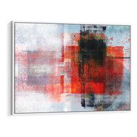 Obraz w ramie 120x80 - Burza Emocji - wyrazista abstrakcyjna sztuka, dramatyzm - rama biała