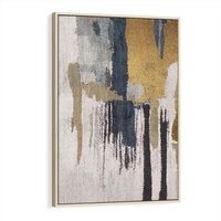 Obraz w ramie 80x120 - Odyseja w świetle i cieniu - abstrakcja, porysowana ściana - rama drewno