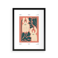 Plakat w ramie 50x70 - Migotliwe Echa - kwiaty, nowoczesna abstrakcja - rama czarna