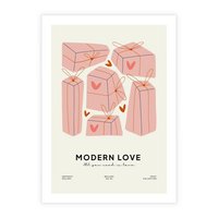 Plakat bez ramy 30x40 - Nowoczesna Miłość - nowoczesna grafika, pastelowe kolory