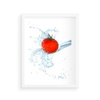 Plakat w ramie 40x50 - Apetyczna KuchniaNowoczesna Ekspresja - pomidor, jedzenie - rama biała