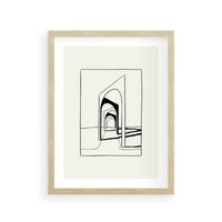 Plakat w ramie 50x70 - Poezja światła i cienia - nowoczesna sztuka, minimalistyczny styl - rama drewno