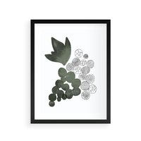 Plakat w ramie 40x50 - Grono Abstrakcji - minimalistyczny plakat, winogrona - rama czarna