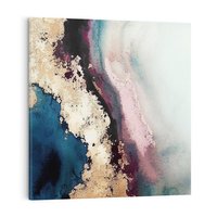 Obraz na płótnie 40x40 - Elegancki Impuls - abstrakcyjne plamy, rozlana farba
