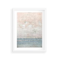 Plakat w ramie 30x40 - Obraz Starej Ściany z Delikatnymi Odcieniami - ściana, stara ściana - rama biała