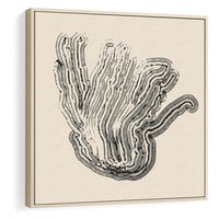 Obraz w ramie 50x50 - Abstrakcyjne Odbicie - abstrakcyjne odbicie, biało czarny - rama drewno