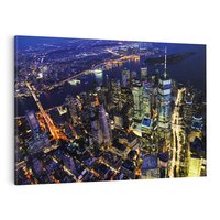 Obraz na płótnie 120x80 - Nocne miasto w USA: Niezwykłe światła - miasto, noc