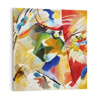 Obraz na płótnie 50x50 - "Obraz z Zielonym Centrum" (1913) Wassily Kandinsky - Reprodukcja - reprodukcja, obraz na płótnie