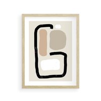 Plakat w ramie 30x40 - Kształtne Formy - geometryczne nieregularne kształty, nowoczesna kompozycja - rama drewno