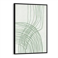 Obraz w ramie 50x70 - Migotliwa Spokojna Zieleń - zielony plakat, abstrakcyjne splątane linie - rama czarna