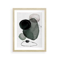 Plakat w ramie 40x50 - Abstrakcyjne Plamy w Akwareli - abstrakcyjne akwarelowe plamy - rama drewno