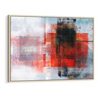 Obraz w ramie 70x50 - Burza Emocji - wyrazista abstrakcyjna sztuka, dramatyzm - rama drewno