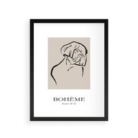 Plakat w ramie 50x70 - Echa Nieznanych Konturów - boho plakat, typografia - rama czarna