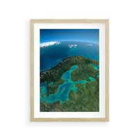 Plakat w ramie 50x70 - Beztroski widok na ocean - widok, ocean - rama drewno