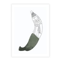 Plakat bez ramy 21x30 - Rozkwitające Barwy Akwareli - minimalistyczny plakat, banan