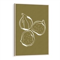 Obraz w ramie 50x70 - Podróżne Barwy - figi, minimalistyczny styl - rama drewno