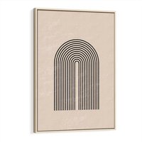 Obraz w ramie 80x120 - Migocące Echa - abstrakcyjne linie, geometria - rama drewno