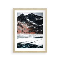 Plakat w ramie 50x70 - Śnieżna Opowieść - górski krajobraz, zima w górach - rama drewno
