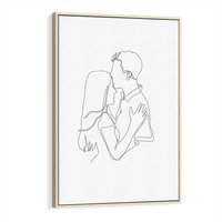 Obraz w ramie 80x120 - Bezgraniczne Przenikanie - para zakochanych, kobieta i mężczyzna - rama drewno