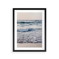 Plakat w ramie 30x40 - Malowniczy Nadmorski Krajobraz - morze, fale - rama czarna