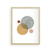 Plakat w ramie 50x70 - Wewnętrzne Formy - koła okręgi, abstrakcyjna nowoczesna sztuka - rama drewno