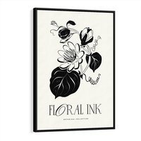 Obraz w ramie 50x70 - Odbicie kwiatowych chwil - kwiaty, typografia - rama czarna