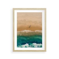 Plakat w ramie 40x50 - Nadbrzeżna Harmonia - plaża, morze - rama drewno