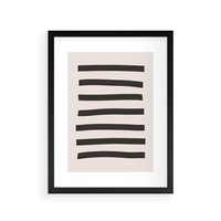 Plakat w ramie 50x70 - Strukturalna Rewolucja Form - minimalizm, czarne pasy - rama czarna
