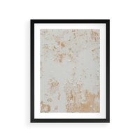 Plakat w ramie 50x70 - Beżowa Ściana z Łuszczącą Się Farbą - stara ściana, beżowa - rama czarna