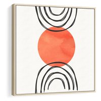 Obraz w ramie 50x50 - Lustrzane Widzenie - koło, boho styl - rama drewno