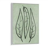 Obraz w ramie 70x100 - Energetyczne Ekspresje Natury - zielony plakat, roślinne motywy - rama biała