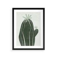 Plakat w ramie 30x40 - Zieleń Inspirującego Życia - zielony plakat, minimalizm - rama czarna