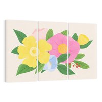 Obraz na płótnie 120x80 - Kwiatowy Uśmiech - kwiaty, akwarela